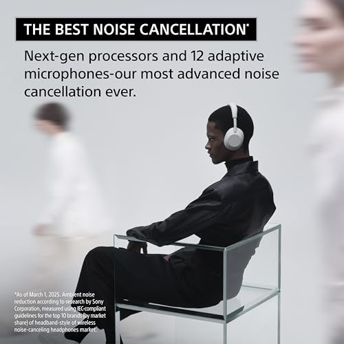 Sony WH-1000XM6 : Le meilleur casque sans fil à réduction de bruit, processeur HD NC QN3, 12 microphones, optimiseur de réduction de bruit adaptatif, masterisé par des ingénieurs, qualité studio, autonomie de 30 heures, bleu nuit 