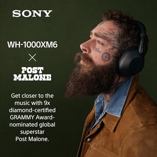 Sony WH-1000XM6 : Le meilleur casque sans fil à réduction de bruit, processeur HD NC QN3, 12 microphones, optimiseur de réduction de bruit adaptatif, masterisé par des ingénieurs, qualité studio, autonomie de 30 heures, bleu nuit 